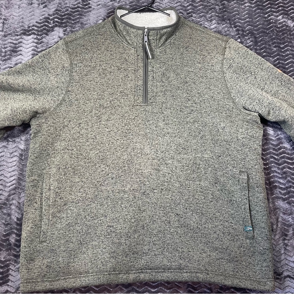 Orvis Men's Heathered Green quarter Zip-Up Sweater size XXL. #3